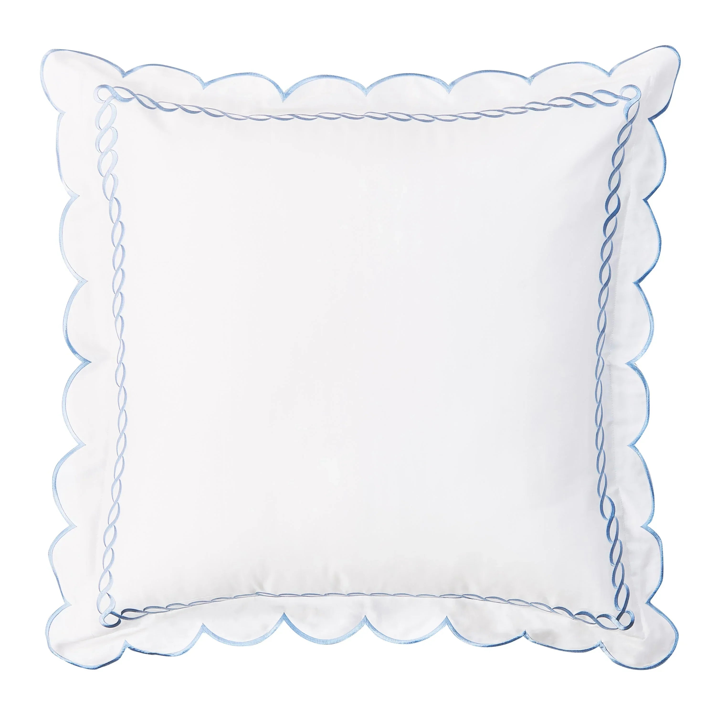600 Thread Count Scallop Rope Embroidered Cotton Euro Sham Pair Mélange Home