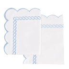 600 Thread Count Scallop Rope Embroidered Cotton Euro Sham Pair Mélange Home
