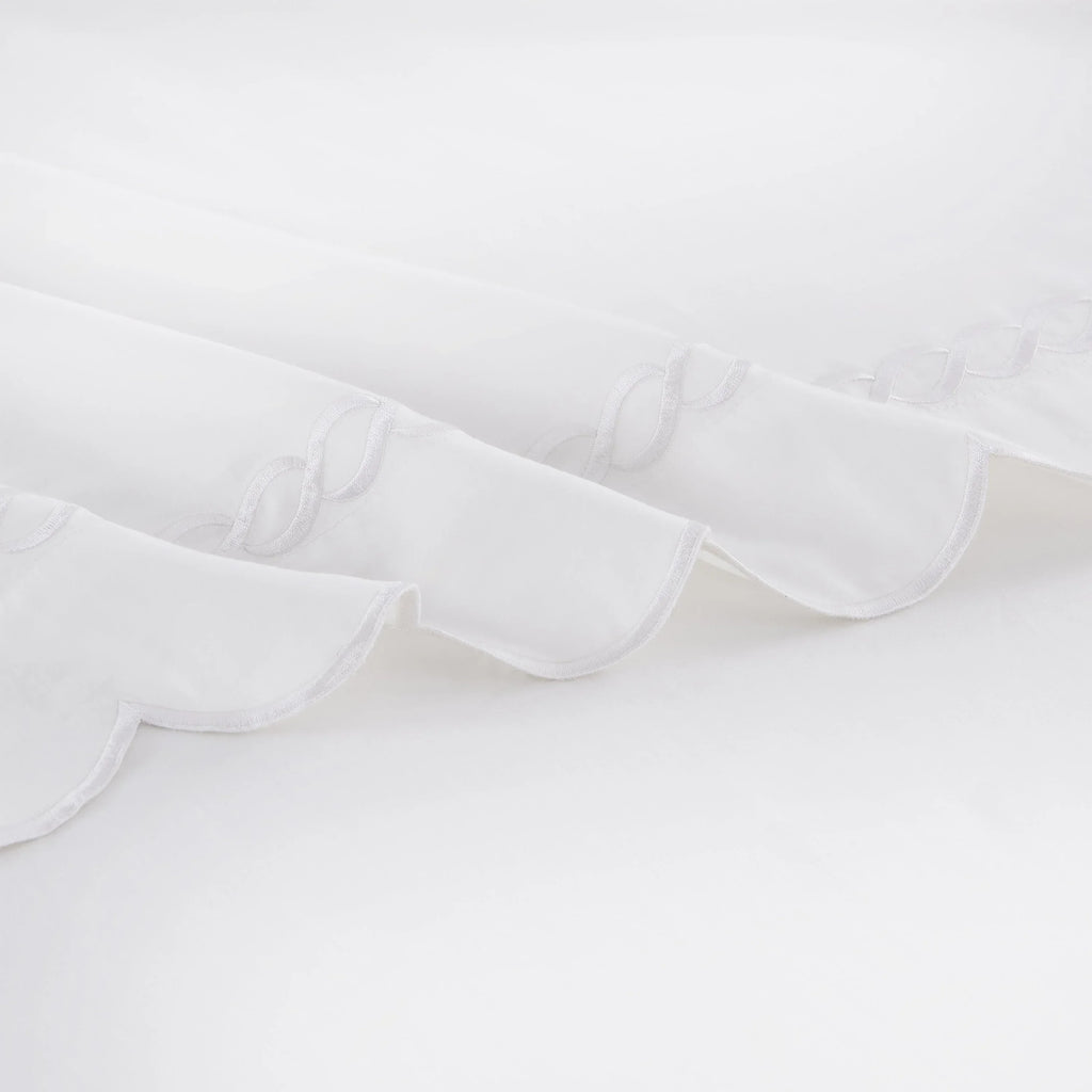 600 Thread Count Scallop Rope Embroidered Cotton Sheet Set Mélange Home