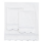 600 Thread Count Scallop Rope Embroidered Cotton Sheet Set, alternate view - House Of Avana