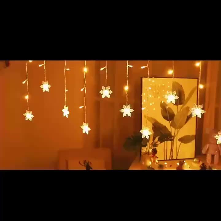 1pc 96LED Snowflake Lights, 8 Modes Twinkle Fairy Icicle String Light, USB Christmas Decorations Light, Perfect for Indoor Christmas & Easter Halloween Party Decorations, Perfect Gift for Christmas, Birthday, New Year, Usb Li House Of Avana