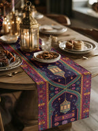 Table Runner - Vintage Polyester Ramadan Lantern