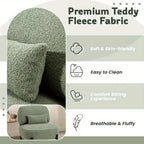 [Plush Extra Large Accent Chair] Plush Extra Large Mid Century Modern Accent Chair | Teddy Fabric Lounge Chair with Pillow, Sturdy Metal Frame (350lb) - Reading Armchair for Living Room, Bedroom & Office House Of Avana