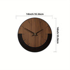 [Vintage Wooden Wall Clock] Vintage Rustic Wooden Round Wall Clock - Silent Battery Operated, 14/16/18 Inch, Black & Brown, Home Decor for Living Room, Bedroom, Office, Kitchen House Of Avana