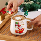 Father Christmas Pattern Mug For Festive Occasions, Adds A Cosy Atmosphere, Perfect Christmas Gift, Heat-resistant Ceramic, Ideal For Festive Gift-giving House Of Avana