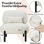 [Plush Extra Large Accent Chair] Plush Extra Large Mid Century Modern Accent Chair | Teddy Fabric Lounge Chair with Pillow, Sturdy Metal Frame (350lb) - Reading Armchair for Living Room, Bedroom & Office House Of Avana