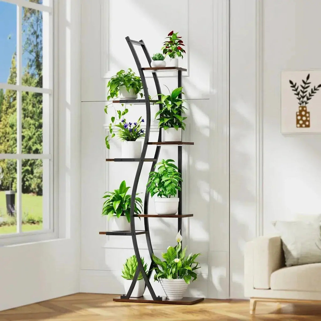 63-inch Tall Modern 6-Shelf Indoor Plant Stand Shelving Unit