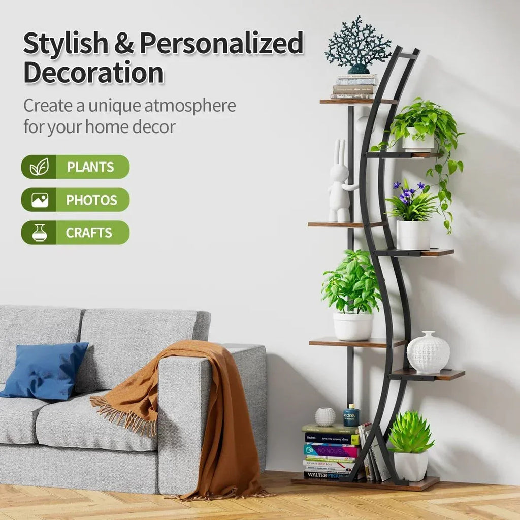 63-inch Tall Modern 6-Shelf Indoor Plant Stand Shelving Unit