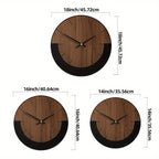 [Vintage Wooden Wall Clock] Vintage Rustic Wooden Round Wall Clock - Silent Battery Operated, 14/16/18 Inch, Black & Brown, Home Decor for Living Room, Bedroom, Office, Kitchen House Of Avana