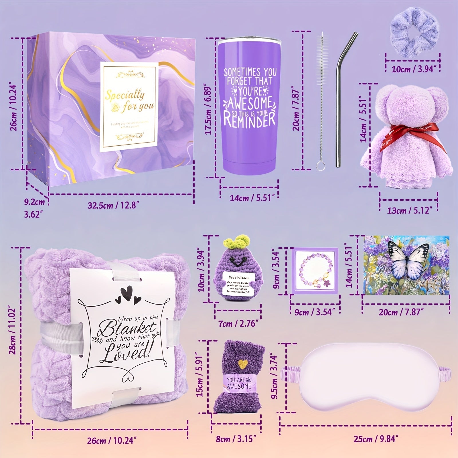 Gifts for Women, Lavender Gifts Set, 16pcs Gift Set for Women, Mom, Wife, Girlfriend, Sister, Unique for Birthday, Christmas, Valentine's Day, Mother's Day Gifts - Lavender Gift Basket Set House Of Avana