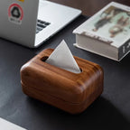 Handmade Bamboo Tissue Box Cover with Vintage Design - Solid Wood Storage Holder for Home Decor, Jewelry & Office Supplies, Decorative Storage Box, Natural Wood Finish House Of Avana