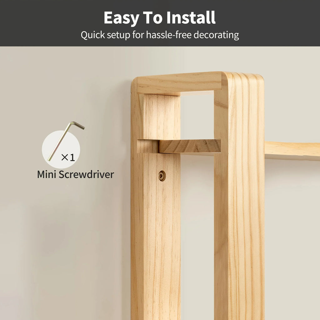 3-Tier Walnut Floating Wall Shelves - Sleek Modern Design for Bedroom, Living Room, Office & Bathroom Decor - Perfect for Displaying Plants, Photos & More - Easy Assembly, No Drilling Required, Shelves for Living Room, Floati House Of Avana