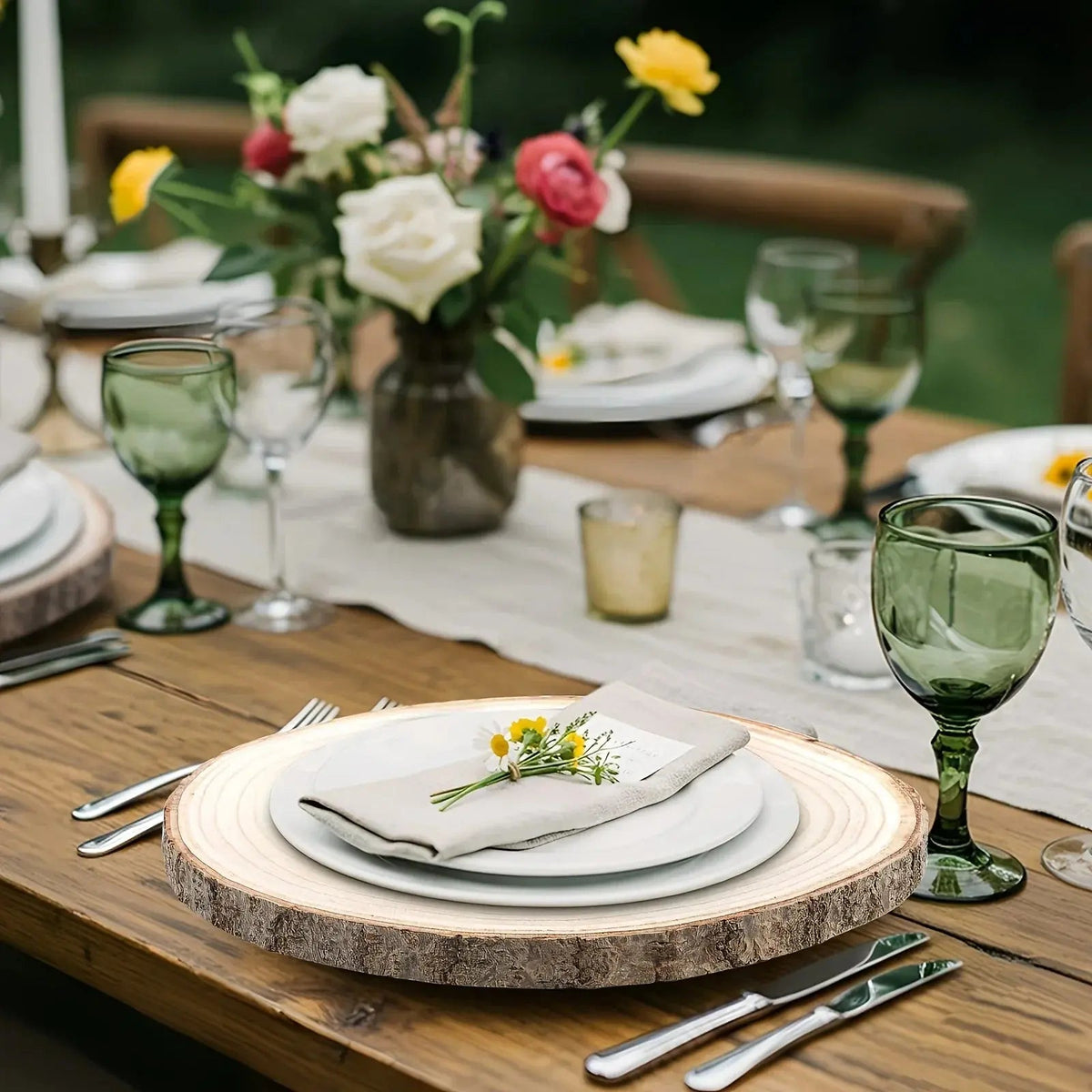 6/8/10 Pack 9-10 Inch Large Wood Slices for Centerpieces Natural Unfinished Wooden Chips for Wedding... - House Of Avana [[SKU:HOA-SCU-480]]