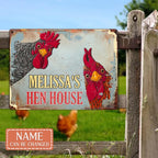 Custom Name Chicken Coop Metal Sign - Gift Idea For Chicken Lover