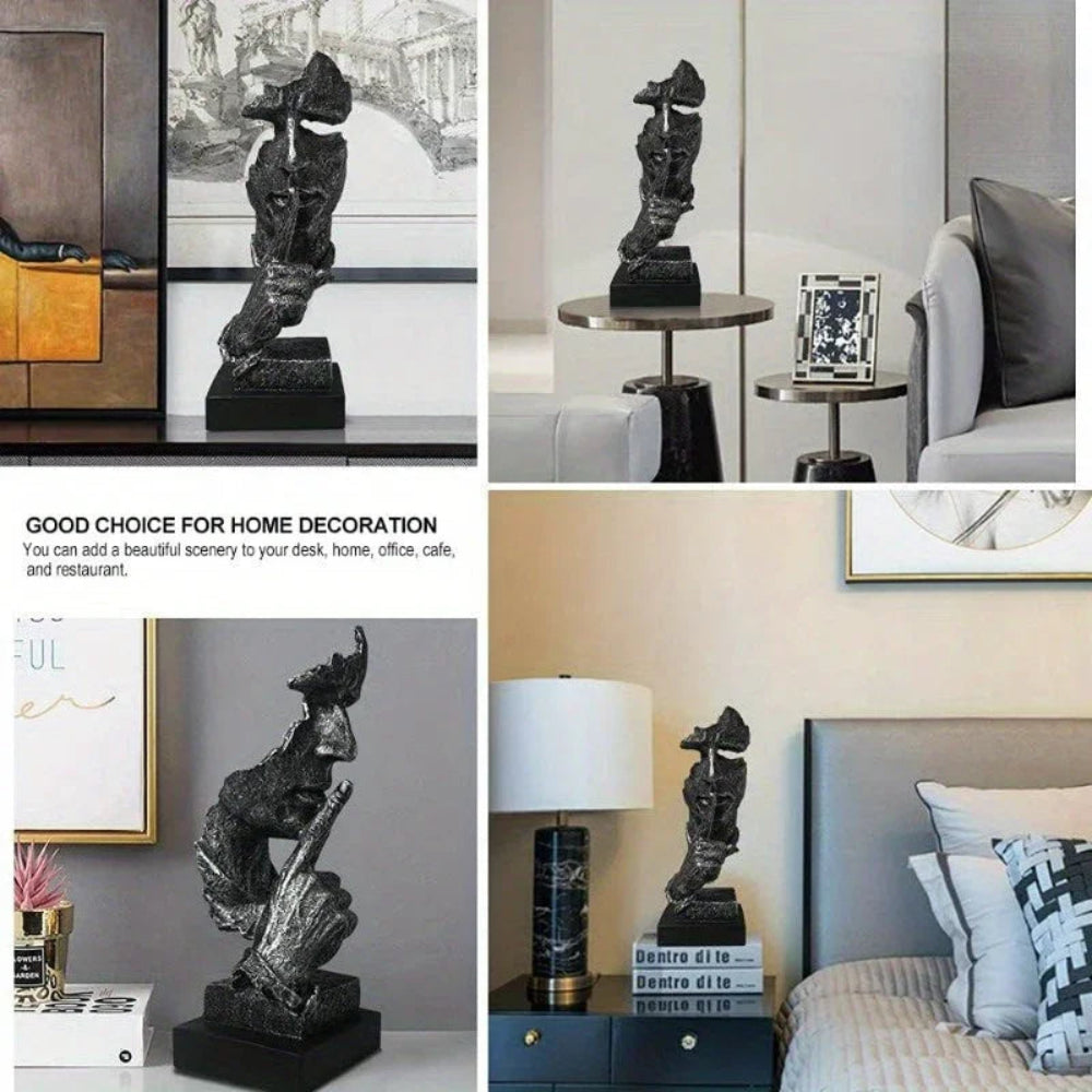 Abstract Thinker Sculpture – Metal [[SKU:HOA-SCU-556]]