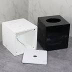 Resin Marble Pattern Tissue Box, Suitable for Hand Towels, Toilet Paper Rolls, etc., Can Be Placed in Bathroom, Living Room, Vanity Square Tissue Holder, Black Imitation Marble, White Imitation Marble House Of Avana