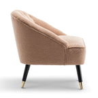 Teddy Boucle Fabric Light Brown Kensington Accent Chair House Of Avana