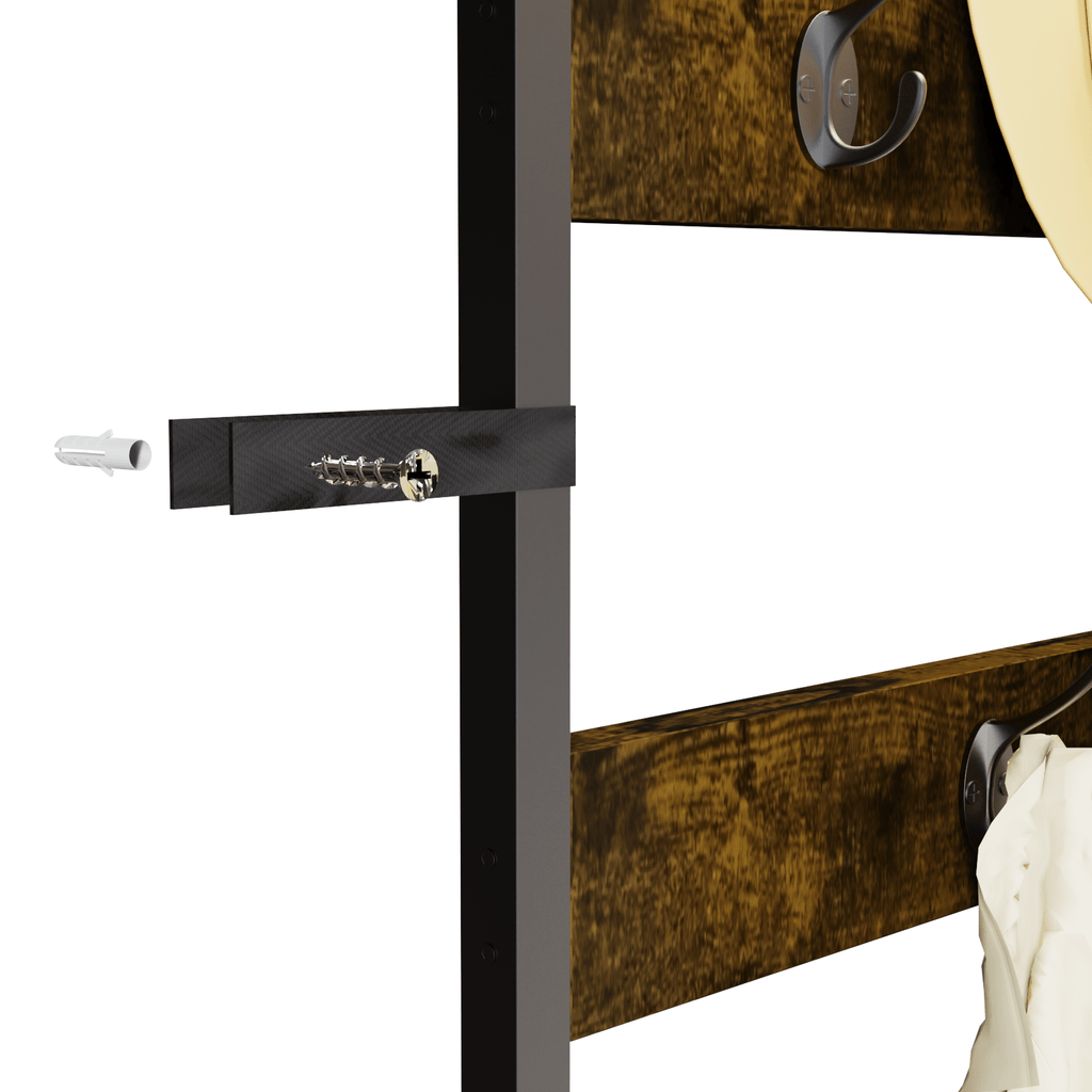 178.5cm H Coat Rack Shoe Bench: Industrial Corner Coat Stand with Shoe Rack Storage Bench for Entryway, Coat Rack Stand with 10 Hooks for Living Room, Bedroom, Rustic Brown House Of Avana