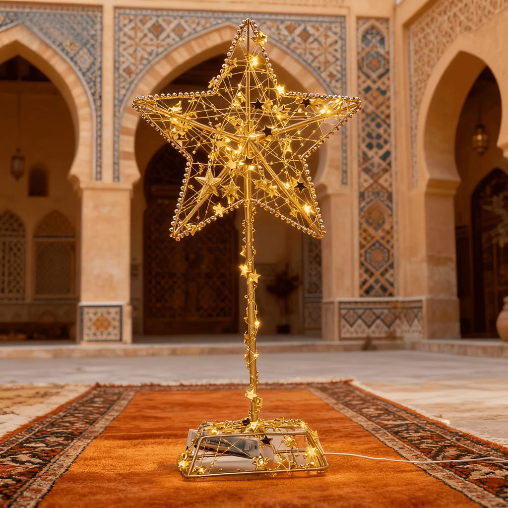 Ramadan Decoration - Star-Studded Metal with LED Lights