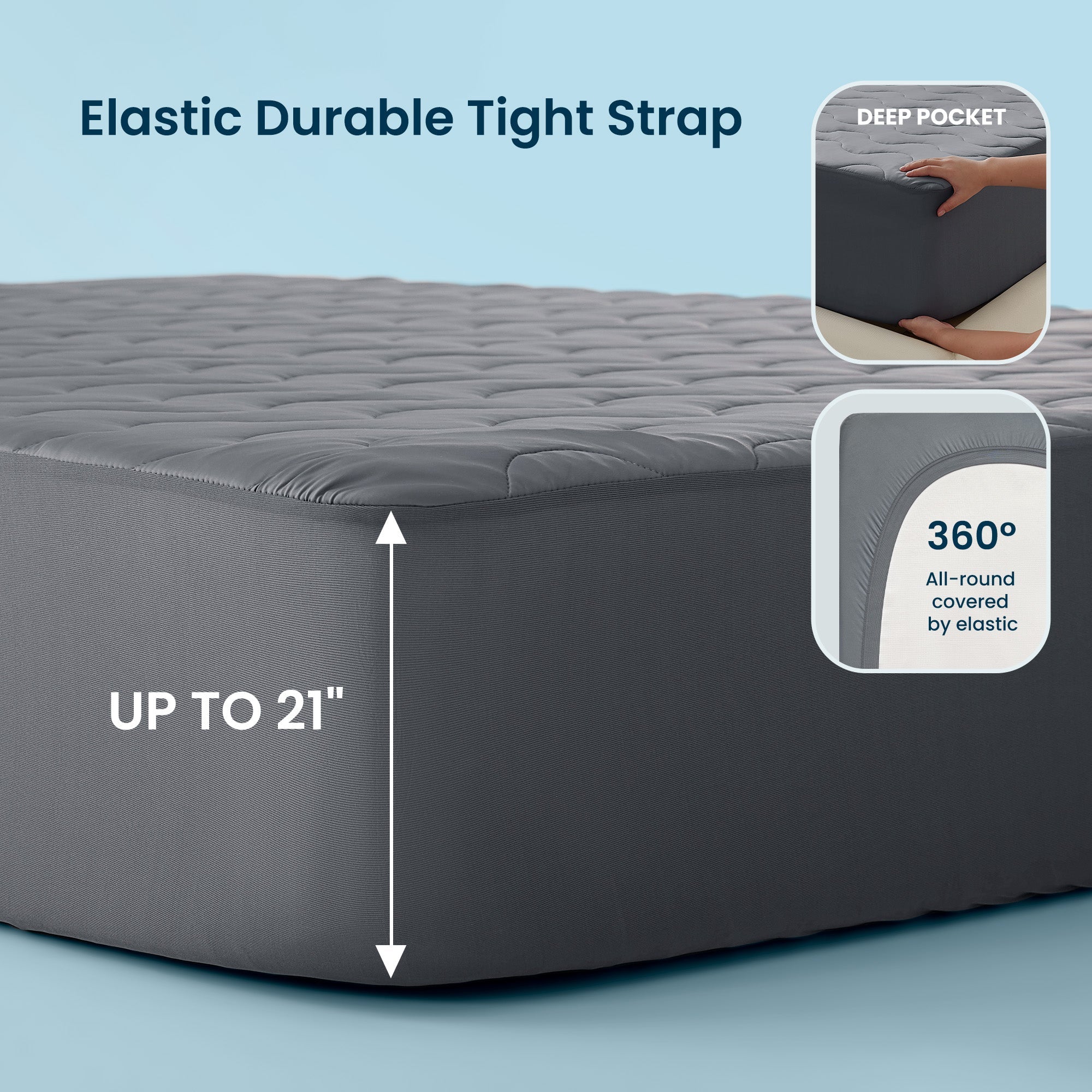 Cooling Mattress Pad - Waterproof Bedding Protector for Hot Sleepers