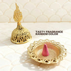 Golden Incense Burner - Elegant Tower Diffuser