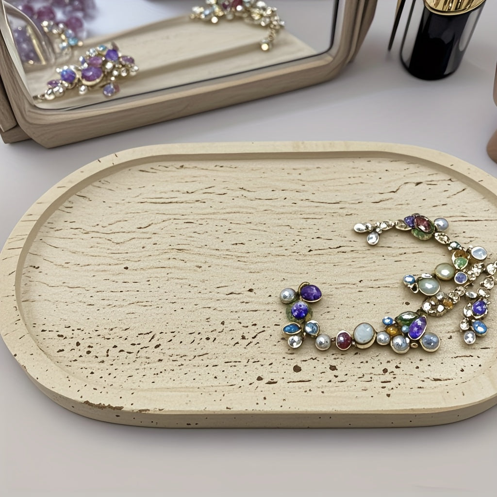 2025 Must-Have! Natural Yellow Marble Round Tray, Home Aesthetic New Pet, Unlocking Home Elegance, Encountering Grace! Redefining Cozy! Suitable for Bathroom, Vanity, and Entryway Storage Organization House Of Avana