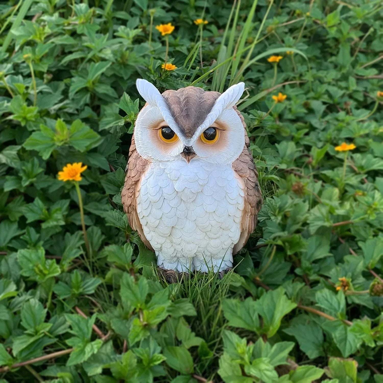 1 Set Realistic Resin Owl Statue - Outdoor Garden Bird Deterrent & Decorative Sculpture, Lifelike Owl Sculpture with Expressive Eyes, Durable Lawn & Patio Decor, Bird Repellent Device, No Batteries/Electricity, Perfect Gift f House Of Avana