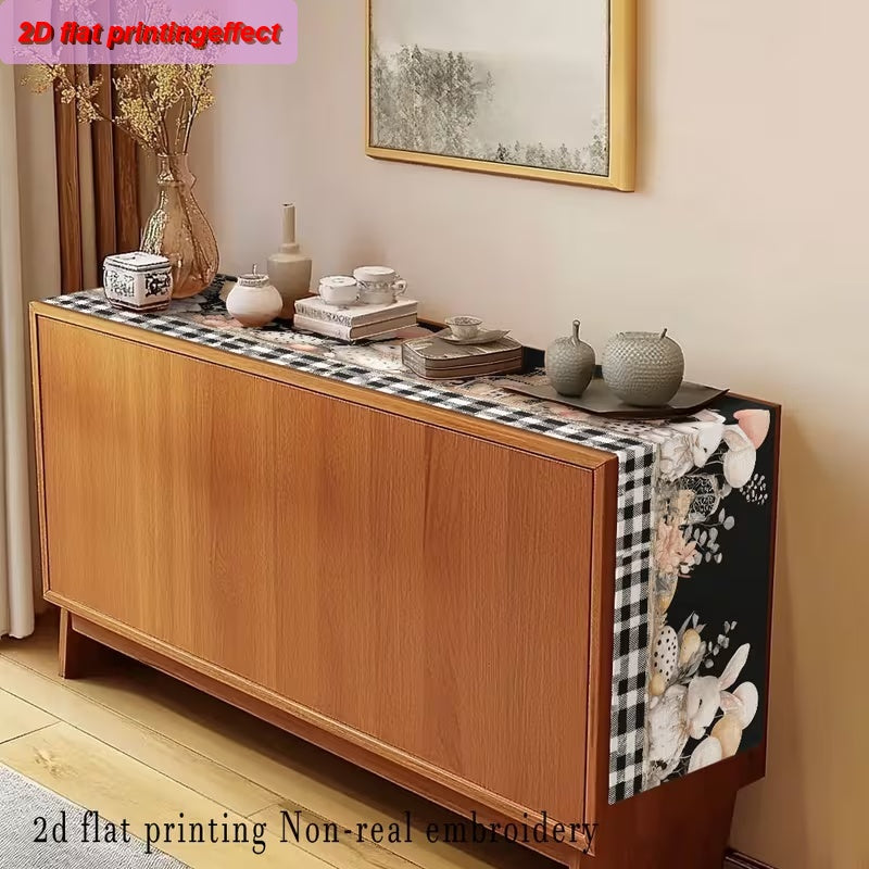 Table Runner - Easter Theme Black White 33x36