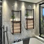 1pc French Country Style Wall-Mounted Storage Rack - Metal Towel and Bathroom Organizer with Multiple Shelves, Ideal for Living Rooms, Bathrooms, Hotels, and Homestays, Towel Rack for Bathroom House Of Avana