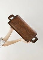 Bamenda Brown Rectangle Wood Serving Tray Kanju Interiors