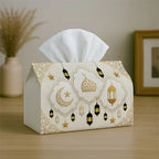 Tissue Holder - Islamic Golden White Lantern