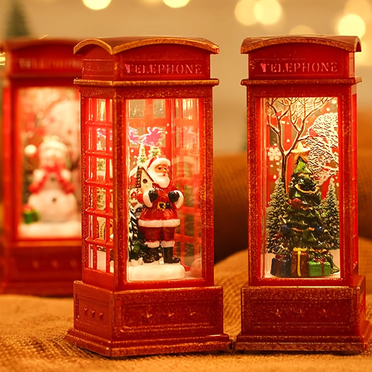 1/3pc Christmas phone box decorations Christmas Eve Santa Claus, snowman Christmas tree wind light decorations decorate Christmas gifts, cabinet fireplace ornaments House Of Avana