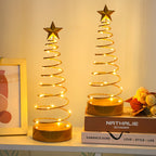 Shenzhi Tech LED Spiral Star Tree Light with Warm White Twinkling & Golden Star Topper - Modern Metal /Outdoor Tabletop Christmas Wedding Party Decor, Plug-Free Portable Spiral Lamp (AA Not House Of Avana