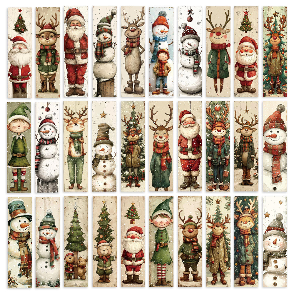 32pcs Cute Christmas Bookmarks, Q-Version Character Designs, Student Gifts for Back to School/Christmas Season or New Semester Start. Affordable & Unique Miniature Illustrated Aesthetic Markers – Perfect Teacher’s Day Pre House Of Avana