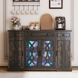 Farmhouse Buffet Cabinet with Storage & Light House Of Avana