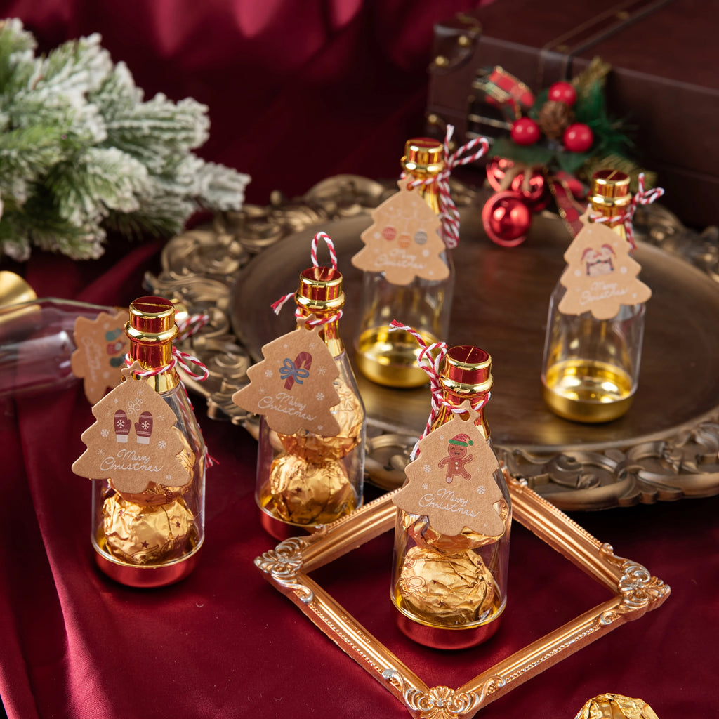 12pcs Ultra Cute Vintage Champagne Bottle Candy Boxes for Christmas Party - Perfect for Party Gifts, Christmas Gifts, and More, Party Decorations, Festive Gifts, Vintage Design, Durable Plastic, Gift Containers, Holiday Decor House Of Avana