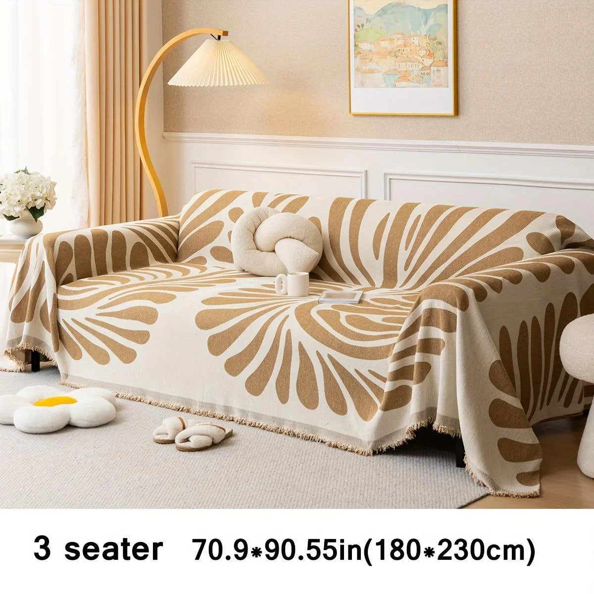 Versatile Chenille Sofa Cover - Pet-Friendly, Orange Dog Couch Cover topspet