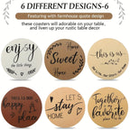 6pc Wooden Heart Coasters with Holder - House Of Avana