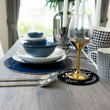 6pc Black Wooden Heart Coasters with Holder House Of Avana