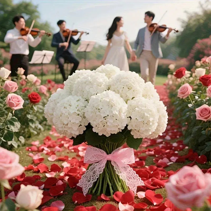 S Artificial White Hydrangea Suit-home Decoration Simulation Flower-uv-resistant Plastic Vine Garnet,... - House Of Avana