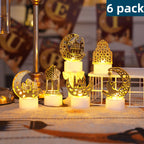 6pack Ramadan Decorations Lights, Eid Decorations, Ramadan Eid Lights, Decorative Table Lights, Ramadan LED Lights, Suitable for Ramadan Outdoor Home Mubarak Eid Decorations, Holiday Decorations, Festive Lighting, Ambient Lig House Of Avana