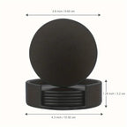 S Waiyifon Premium Faux Leather Drink Coasters with Holder - Elegant Black, Round Cup Mats for Tabletop... - House Of Avana [[SKU:HOA-TBL-401]]