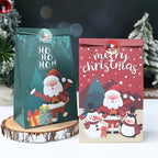 6pcs,Christmas Paper Handbag with Stickers,Red Green Santa Claus Snowman Penguin Design Gift Bag,Merry Christmas Decoration for Home,Xmas Decor,Natal Navidad Noel Decor,New Year Supplies,Christmas Gift Packaging Bag House Of Avana