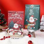 6pcs,Christmas Paper Handbag with Stickers,Red Green Santa Claus Snowman Penguin Design Gift Bag,Merry Christmas Decoration for Home,Xmas Decor,Natal Navidad Noel Decor,New Year Supplies,Christmas Gift Packaging Bag House Of Avana