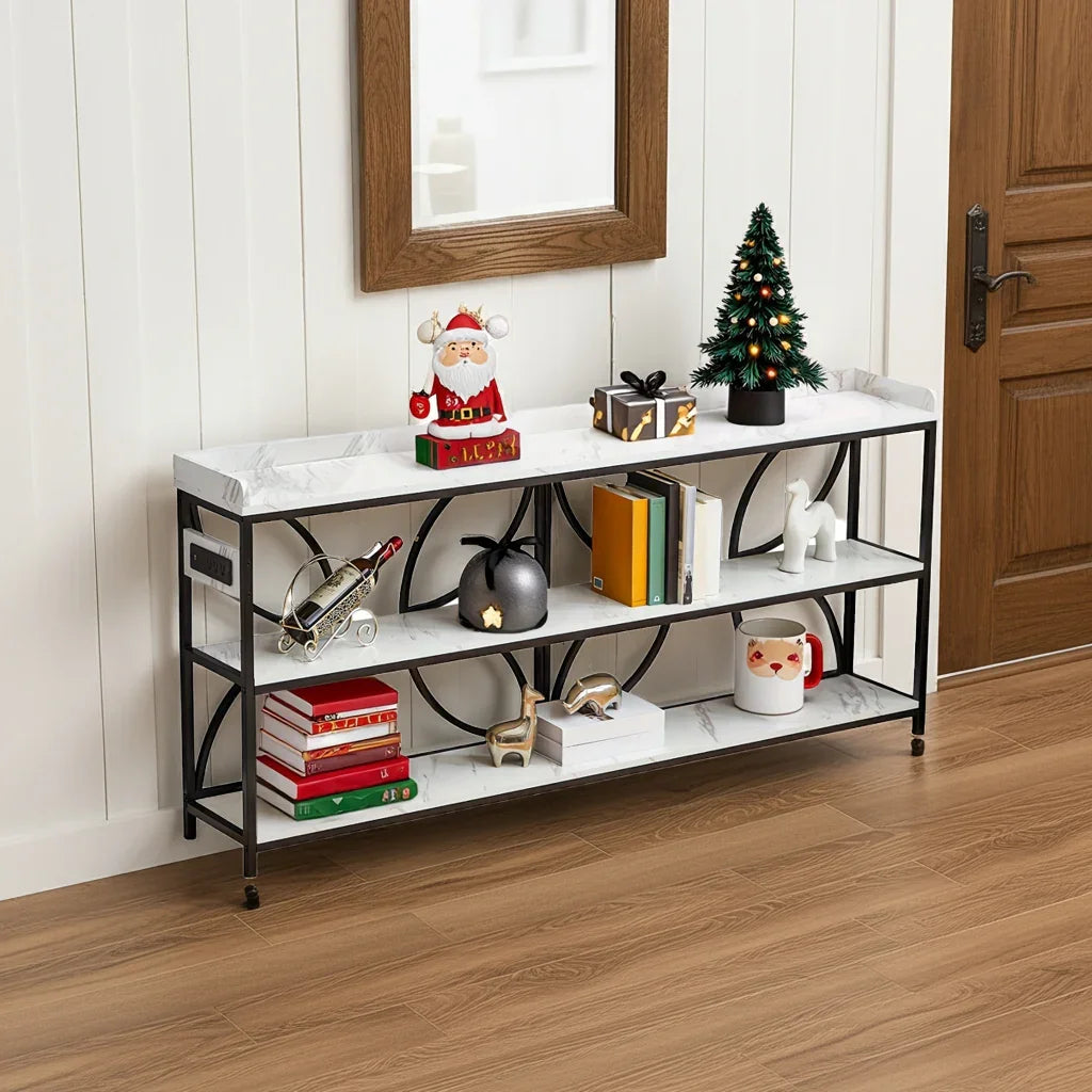 70.9 Extra Long Console Table with Outlets House Of Avana