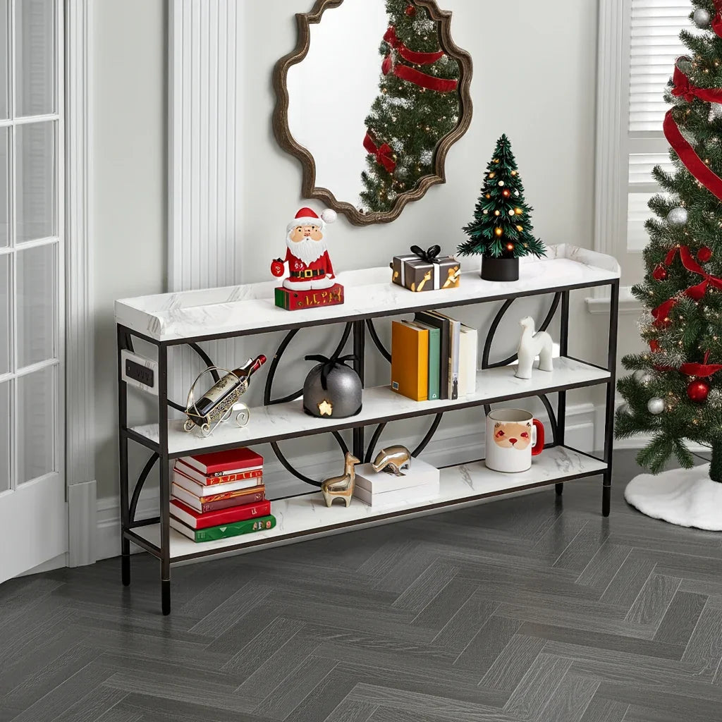 70.9 Extra Long Console Table with Outlets House Of Avana