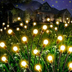 32-light 4pcs Solar Garden Lights, 8 Flashing Modes, IP44 Waterproof, Swing Solar Firefly Lights, Suitable for Outdoor Courtyards, Weddings, Garden Decorations, Valentine'S Day, Halloween, Christmas And New Year Decorations, House Of Avana