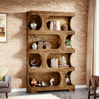 71-inch Tall 4-tier Solid Hardwood Bookcase with Storage Shelves - Modern Freestanding Bookshelf,... - House Of Avana [[SKU:HOA-BOK-029]]