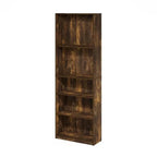 71-inch Tall 5-Shelf Bookcase in Medium Brown Wood Finish