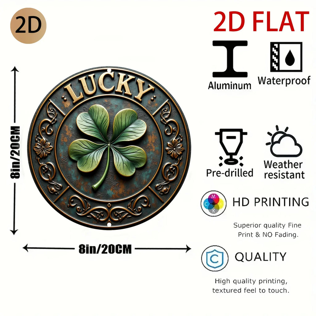 Wall Art - Vintage Metal Lucky Clover